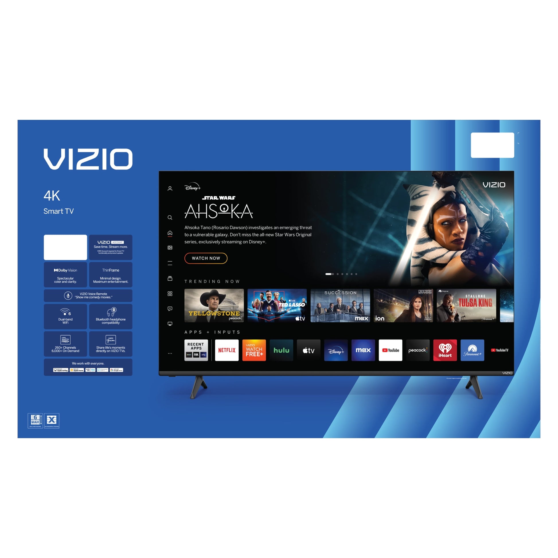 55” Class 4K UHD LED HDR Smart TV (New) V4K55M-08