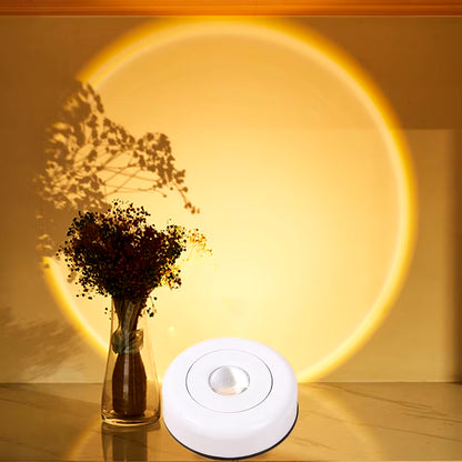 Touch LED Cabinet Lights Battery Powered Stick on Wall Sunset Lamp for Kitchen Bedroom Closet Cupboard Night Light Decoration