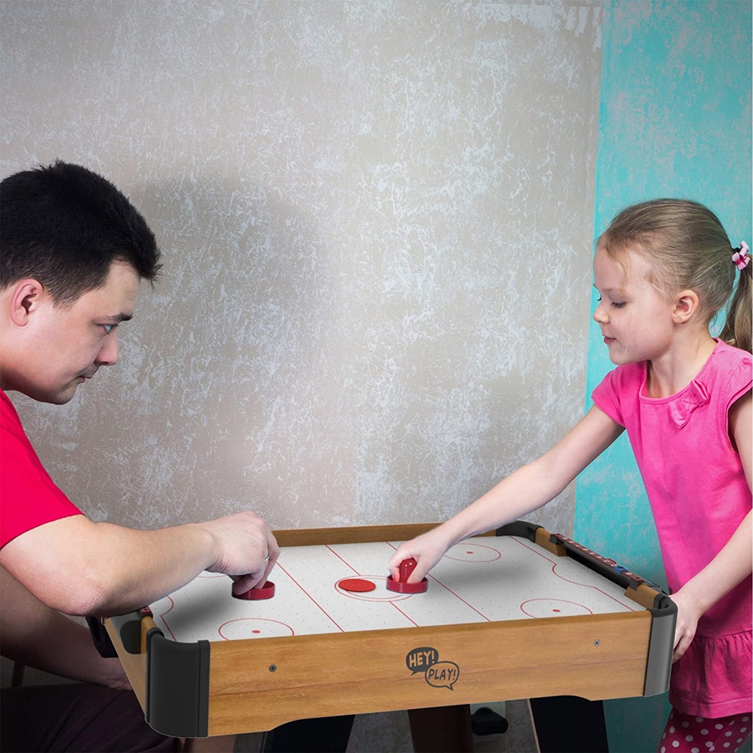 Mini Arcade Air Hockey Table- a Toy for Girls and Boys by  Fun Table- Top Game for Kids, Teens, and Adults- Battery-Operated (22 Inches)