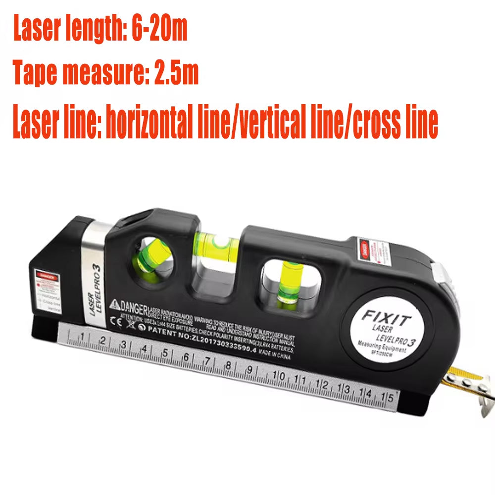 3 in 1 Laser Tape Measure Laser Distance Measuring Rangefinder Infrared High-Precision Digital Electronic Ruler Measuring Level