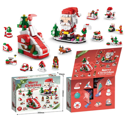 Christmas Building Blocks Set Box Kids Toys 24Years Xmas Advent Calendar Bricks Diy Kit Gift for Children 6 Years Old and Above